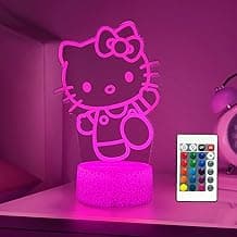 AIHYING Cat Night Light Cute Night Light - Anime Charater 16 Color Change Decor Kitty Lamp with Remo