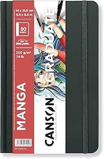 Canson Graduate Manga Paper, Hard Cover Art Journal, 5.5x8.5 inches, 40 Sheets — Artist Paper for Il
