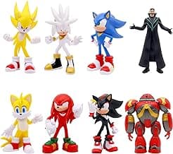Dyale 8PCS Super Speed Hedgehog Action Figures, 5.2-5.7-Inch PVC Figures, Perfect for Kids and Anime