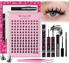PROLASHBEAUTY Manga Lash Clusters Kit Anime Lash Clusters Volume Fairy Ultra-Thin Band Spike Lashes 