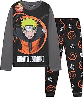 Get Trend Pajama Set for Boys, Long Sleeve T Shirt and Elastic Waist PJ Pants, Anime Character Sleep