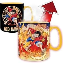 ABYSTYLE One Piece Luffy and Sabo Magic Heat Change Ceramic Coffee Tea Mug 16 Oz. Anime Manga Drinkw