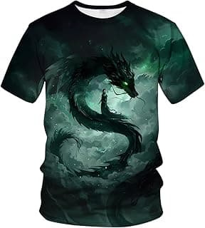 LAOLIUSN Traditional Chinese Dragon T-Shirt Funny Anime Graphic Tee Shirt