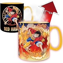 ABYSTYLE One Piece Luffy and Sabo Magic Heat Change Ceramic Coffee Tea Mug 16 Oz. Anime Manga Drinkw