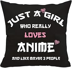 AcowSpt Anime Lover Gifts for Girls Two Sided Throw Pillow Cover - Just A Girl Who Really Loves Anim