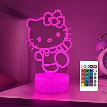 AIHYING Cat Night Light Cute Night Light - Anime Charater 16 Color Change Decor Kitty Lamp with Remo