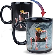 BeneU One Piece Luffy Changing Coffee Mug Heat-Sensitive Reactive Ceramic Cup Coffee Mug