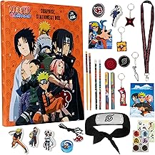 Naruto Advent Calendar 2025 for Kids, Teens, 24 Christmas Countdown Items with Leaf Village Headband