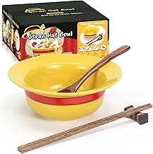 QYGGFBAI Anime Straw Hat Ramen Bowl Set with Spoons Chopsticks and Holder for Soup Pho Udon Asian No