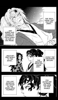 Est-ce que Upper Moon One est plus fort que Muzan dans Demon Slayer ? 2 Kokushibo note que la force et la vitesse de Yoriichi correspondent à celles de son apogée. (Image via l'application Shueisha Shonen Jump+)
